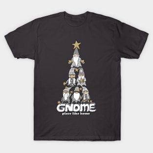 Gnome Place Like Home- silver T-Shirt